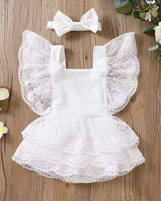 Frills & lace Romper dress